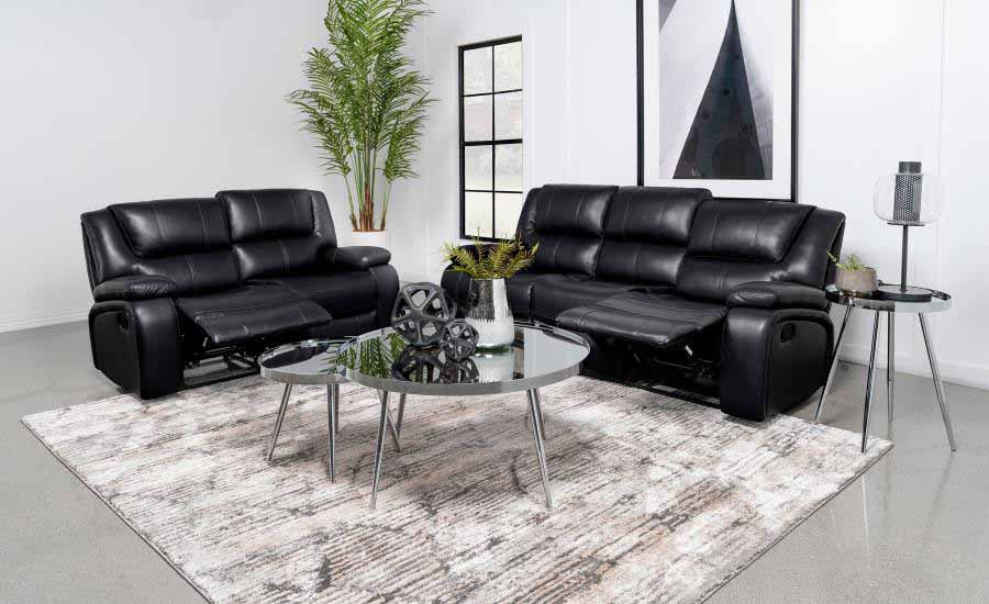 Camila Black Reclining Love Seat by Coaster