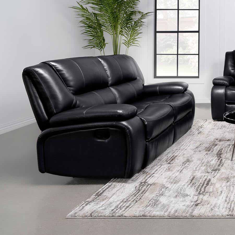 Camila Black Reclining Love Seat by Coaster