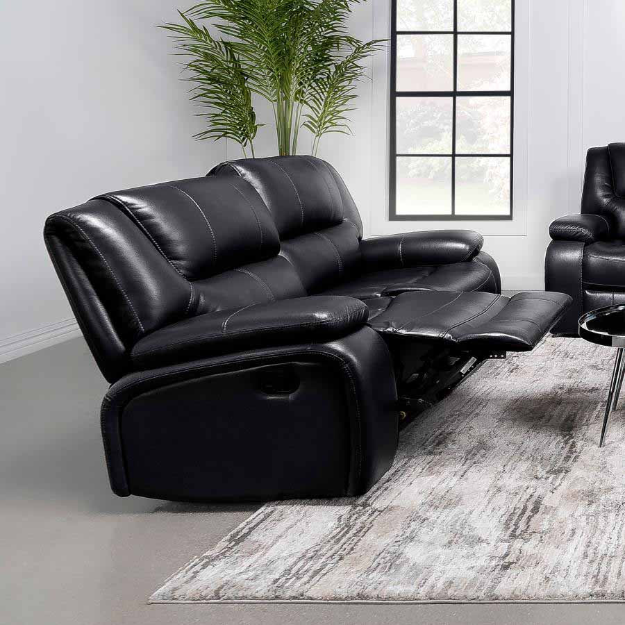 Camila Black Reclining Love Seat by Coaster