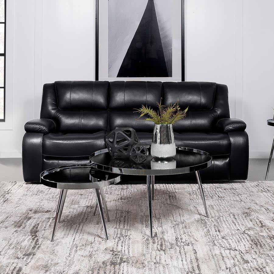 Camila Black Reclining Sofa by Coaster