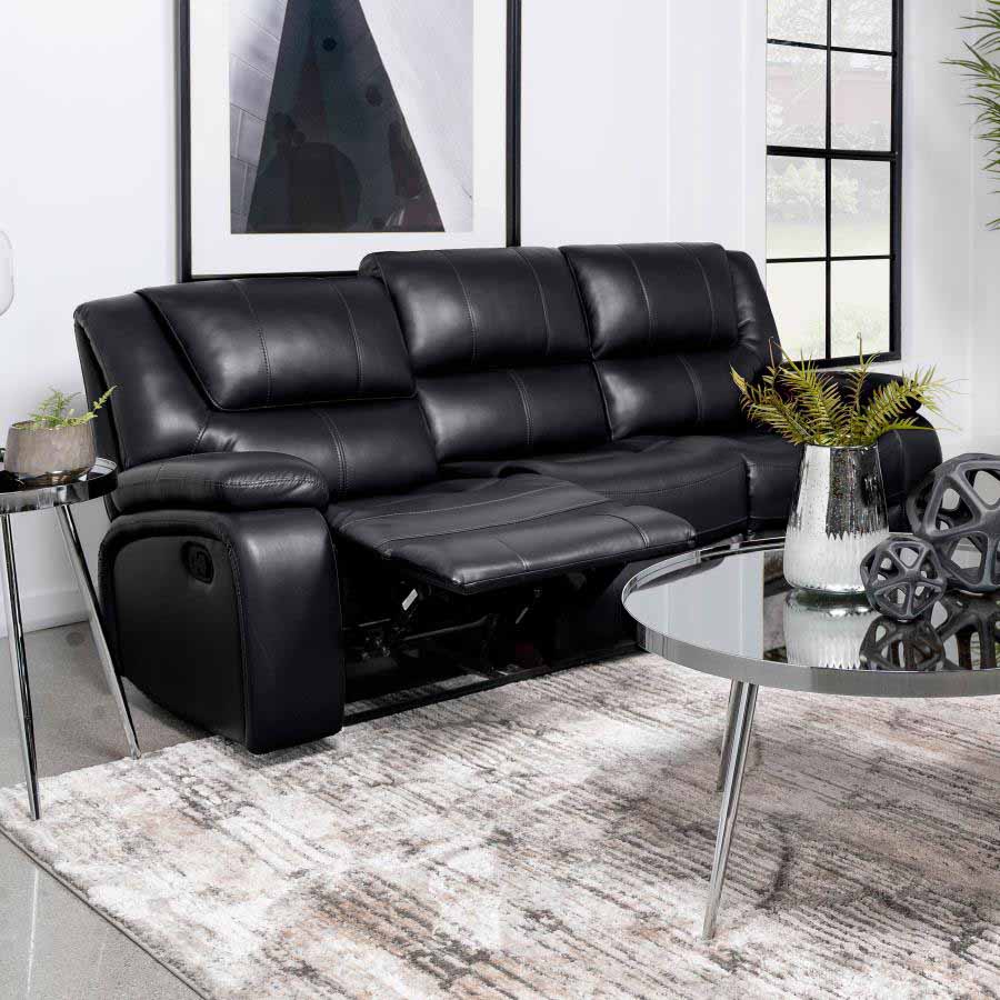 Camila Black Reclining Sofa by Coaster