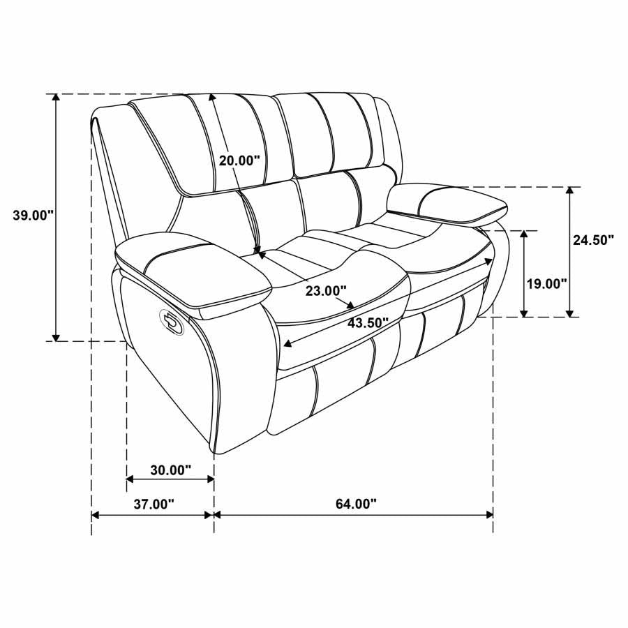 Camila Black Reclining Love Seat by Coaster