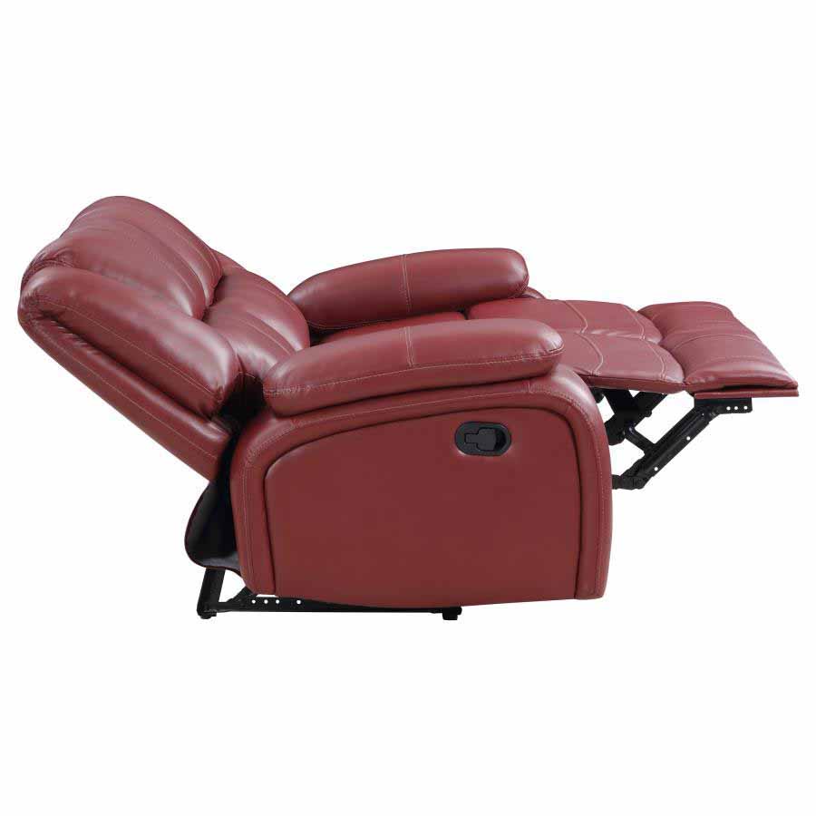 Camila Red Reclining Sofa, Love Seat, & Chair by Coaster