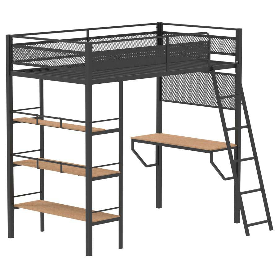 Campus Black Twin Workstation Loft Bed by Coaster