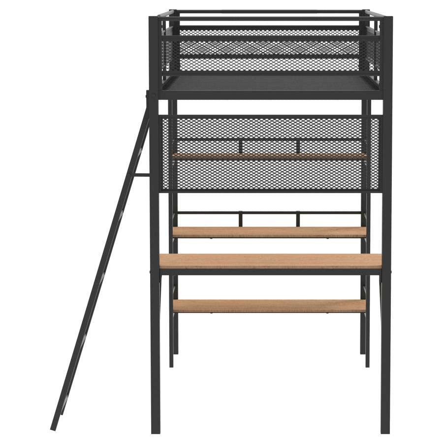 Campus Black Twin Workstation Loft Bed by Coaster