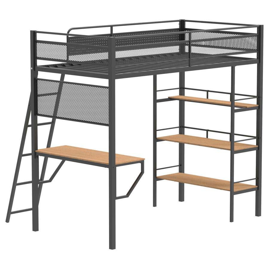 Campus Black Twin Workstation Loft Bed by Coaster