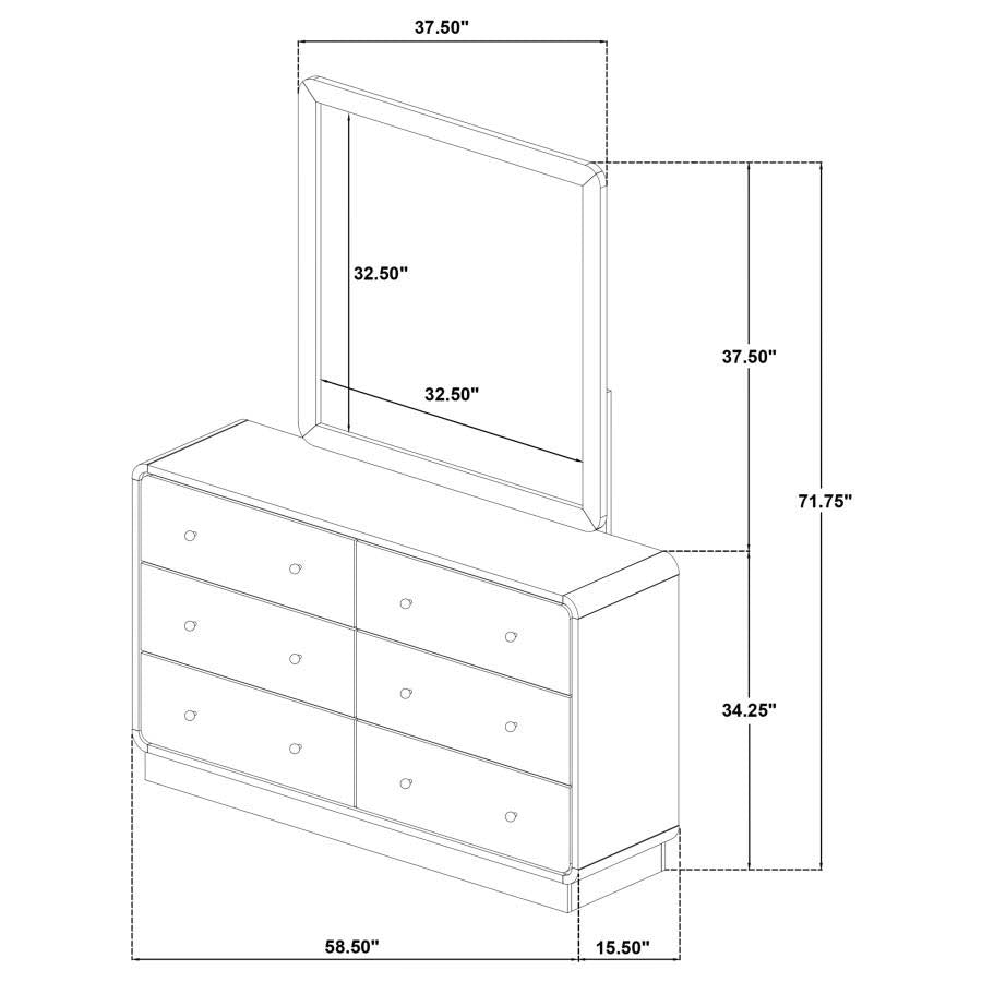 Cavelle Dresser with Mirror by Coaster