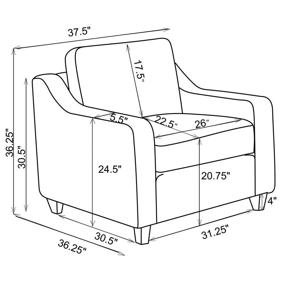 Christine Sofa, Love Seat, and Chair by Coaster