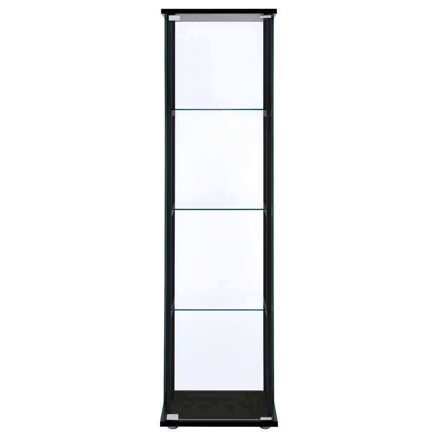 Cyclamen Glass 4-Shelf Black Curio Cabinet by Coaster