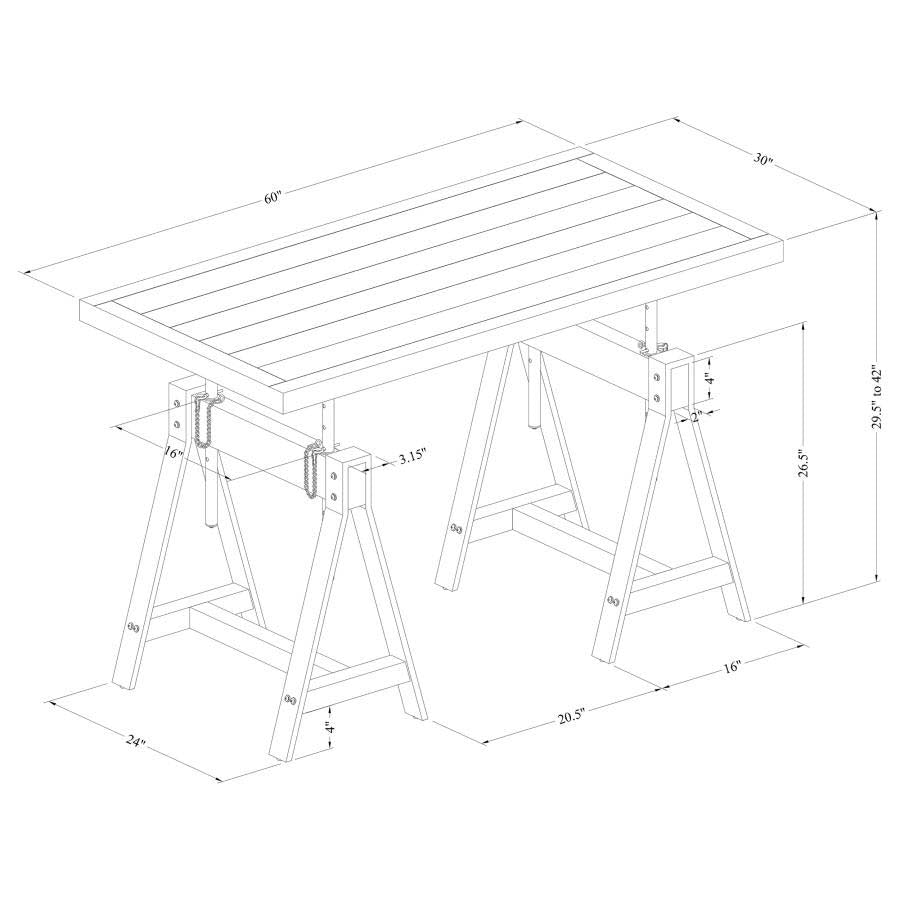 Delmar Adjustable Writing Desk by Coaster