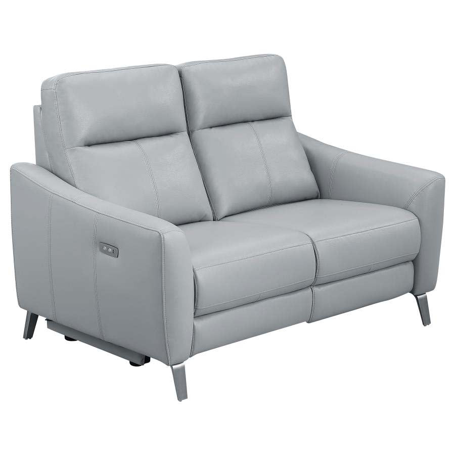 Derek Grey Powered Reclining Sofa, Love Seat, & Chair by Coaster