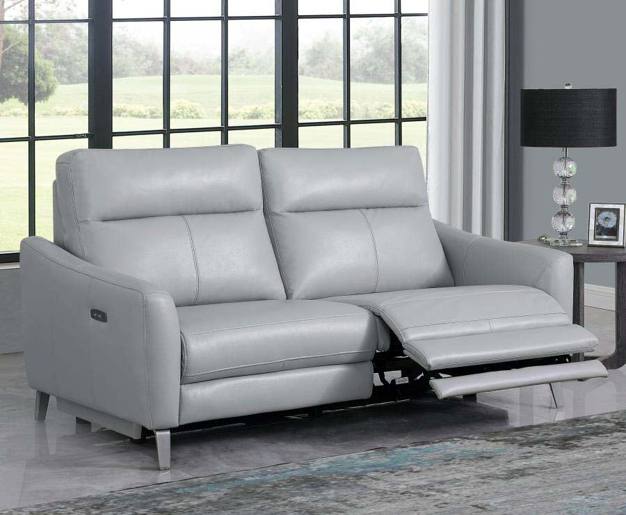 Derek Grey Powered Reclining Sofa by Coaster