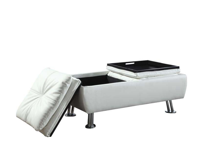 Dilleston White Storage Ottoman by Coaster