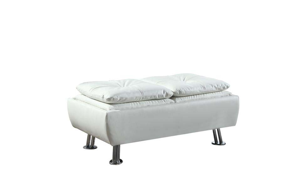 Dilleston White Storage Ottoman by Coaster