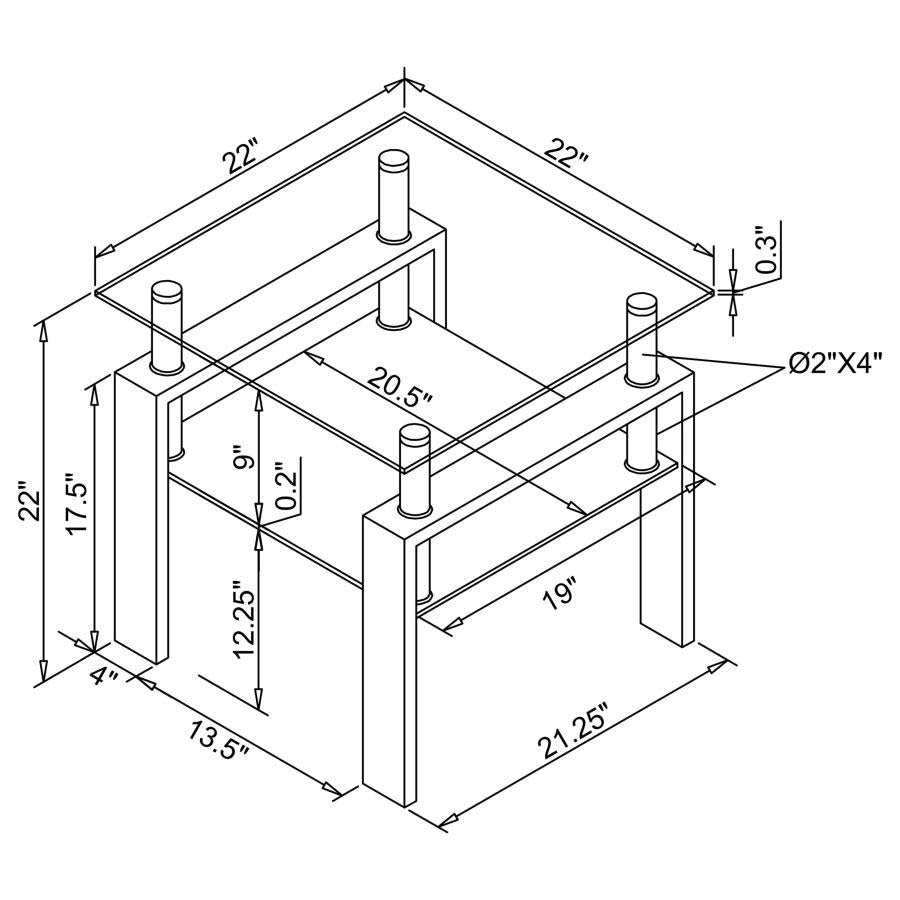 Dyer Black End Table by Coaster