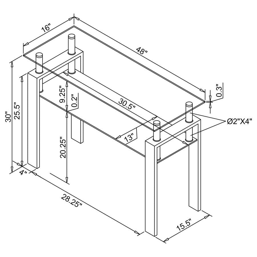 Dyer Black Sofa Table by Coaster