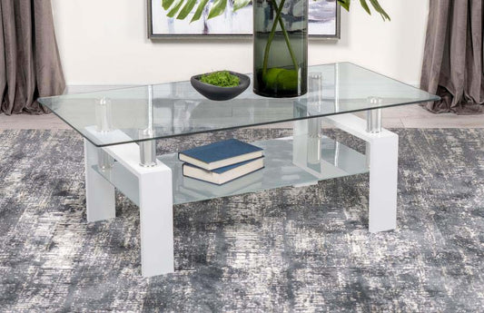 Dyer White Coffee Table by Coaster