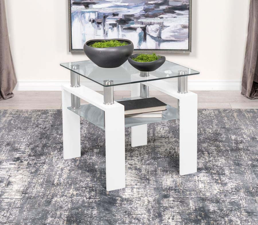 Dyer White End Table by Coaster