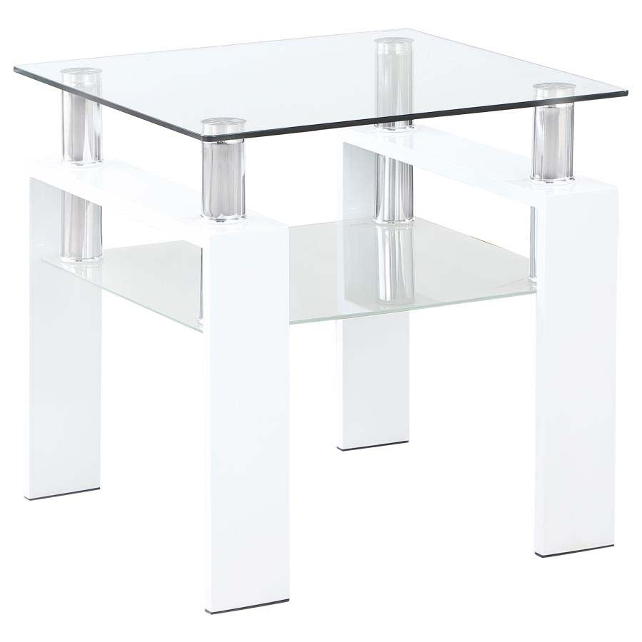 Dyer White End Table by Coaster