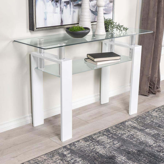 Dyer White Sofa Table by Coaster