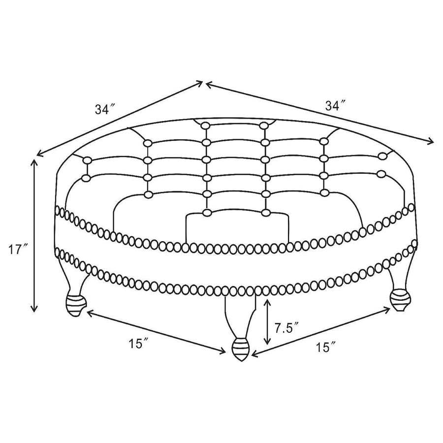 Elchin Tufted Ottoman by Coaster