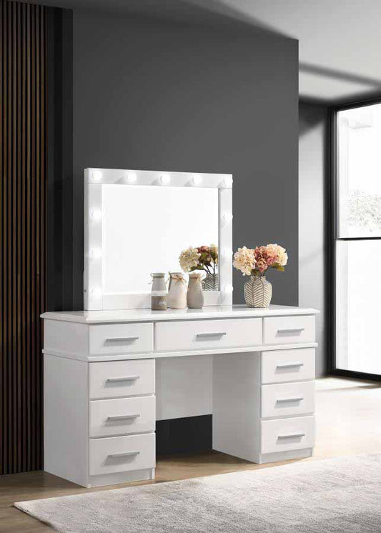 Felicity 9-Drawer Vanity with Lighted Mirror by Coaster