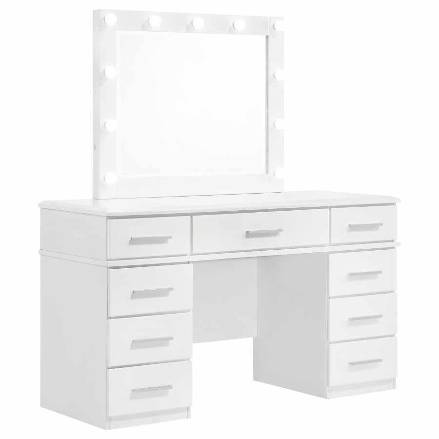 Felicity 9-Drawer Vanity with Lighted Mirror by Coaster