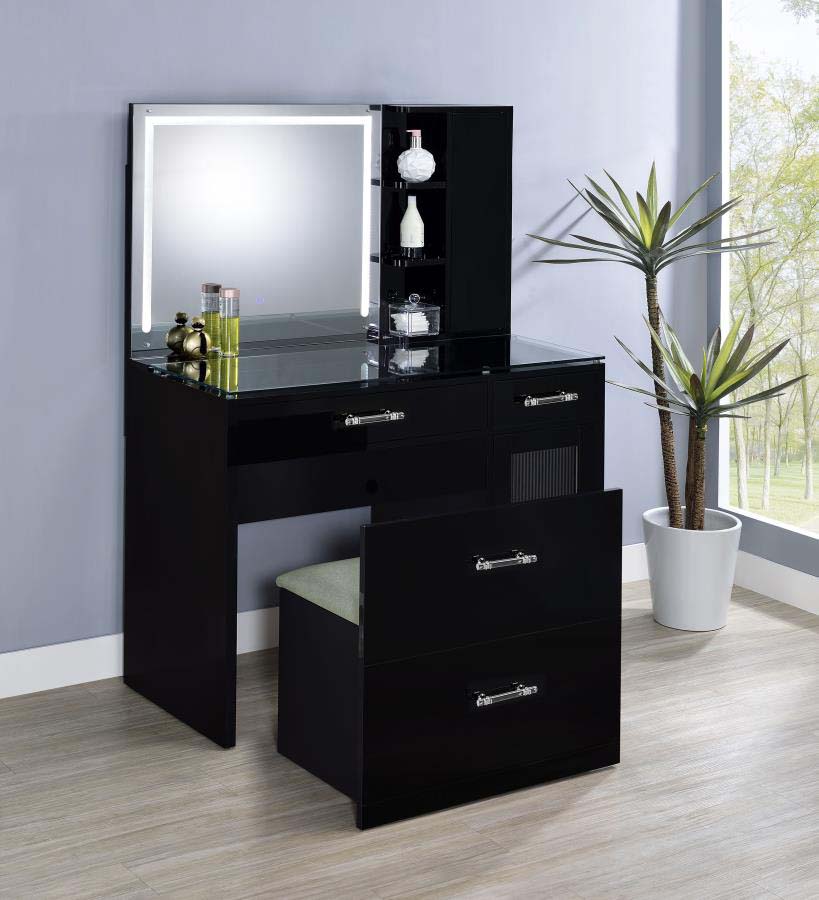 Flora White LED Mirror Vanity by Coaster