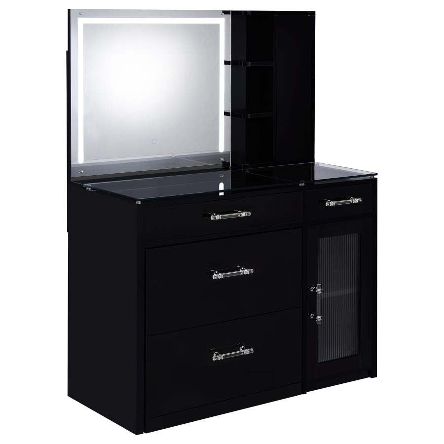 Flora Black LED Mirror Vanity by Coaster