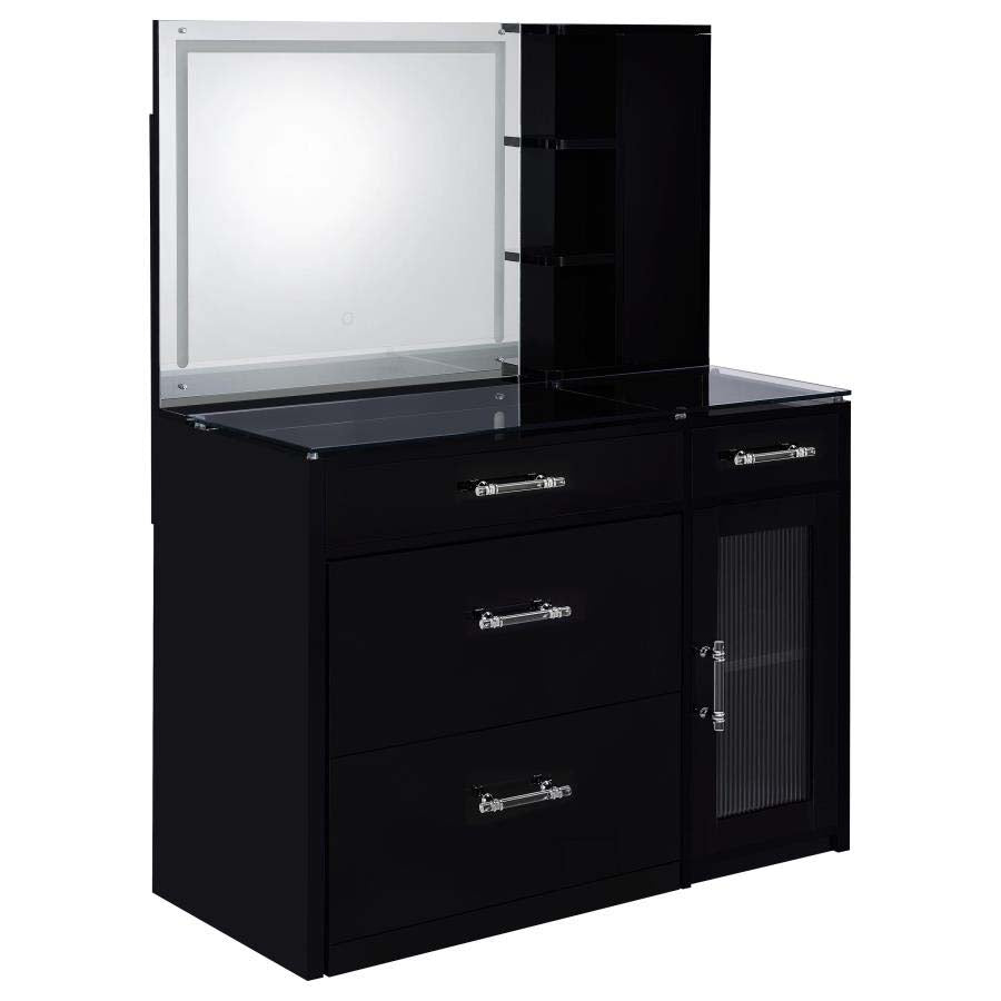 Flora Black LED Mirror Vanity by Coaster
