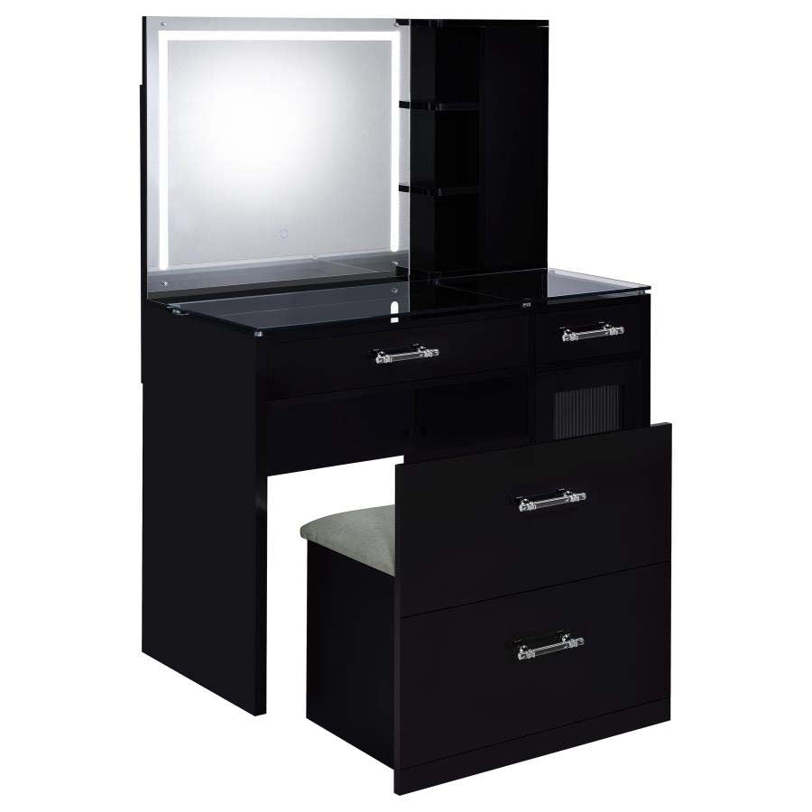 Flora Black LED Mirror Vanity by Coaster
