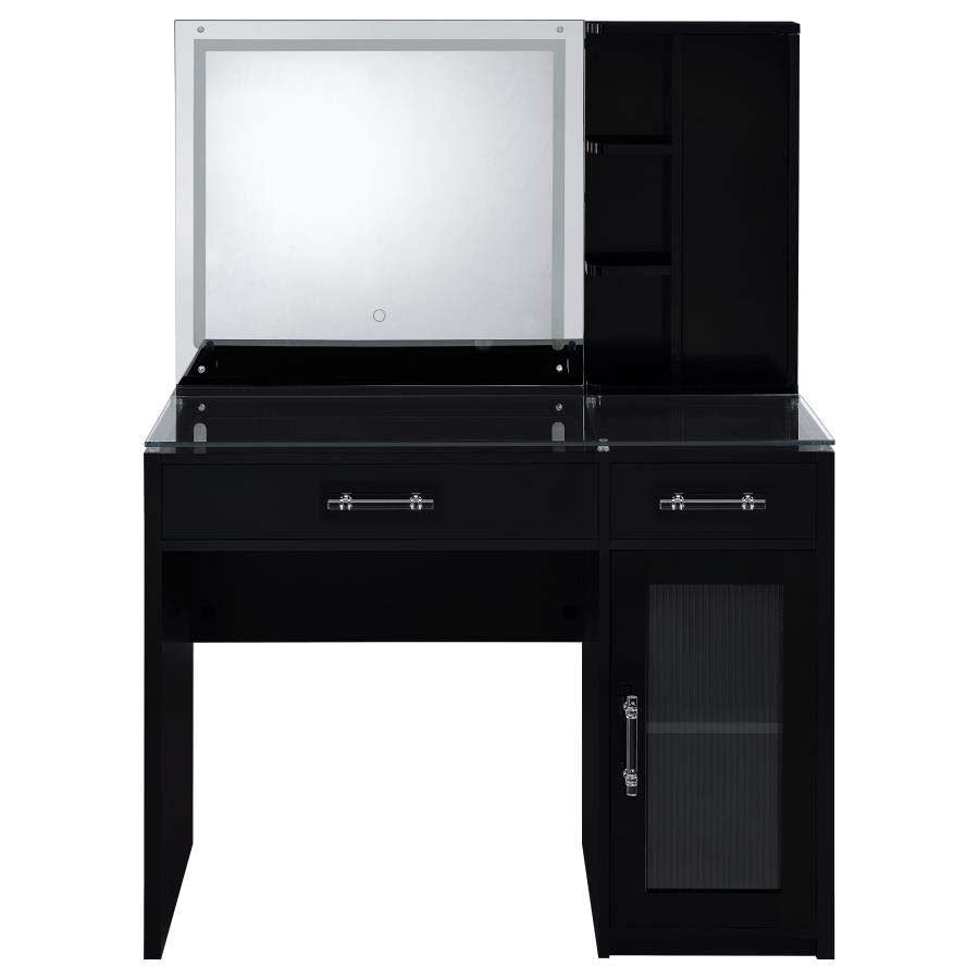 Flora Black LED Mirror Vanity by Coaster