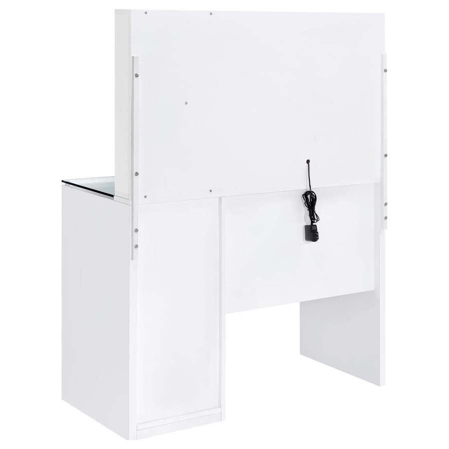 Flora White LED Mirror Vanity by Coaster