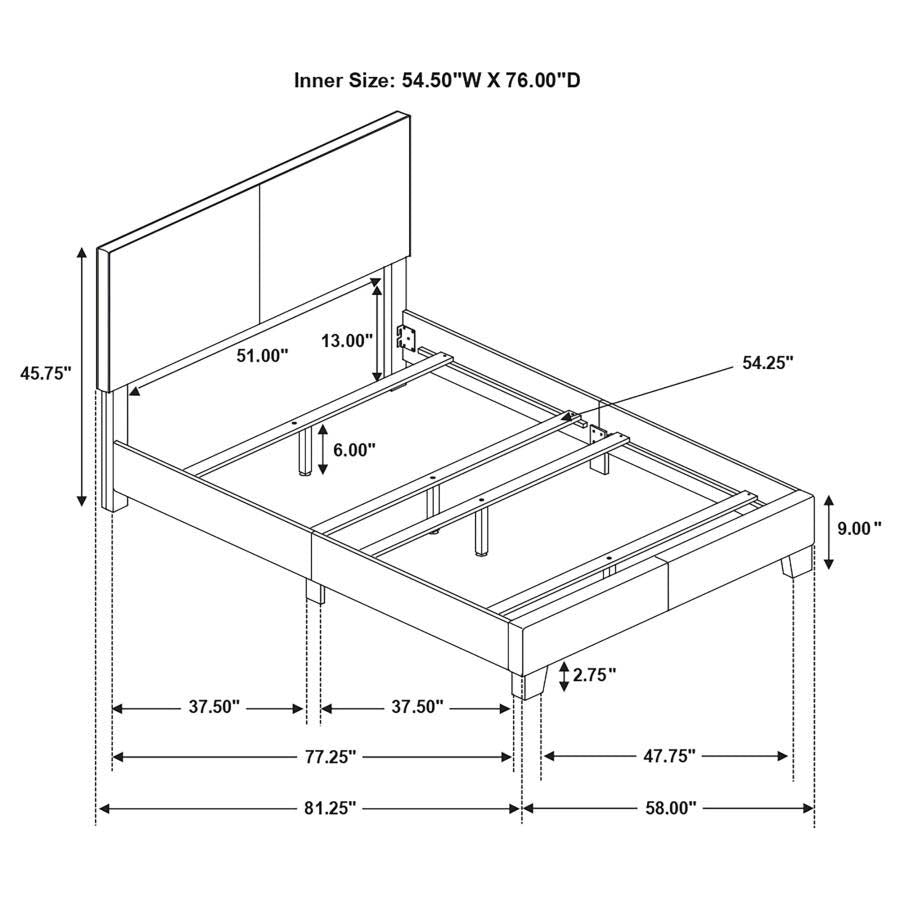 Full Dorian Black Bed Frame by Coaster