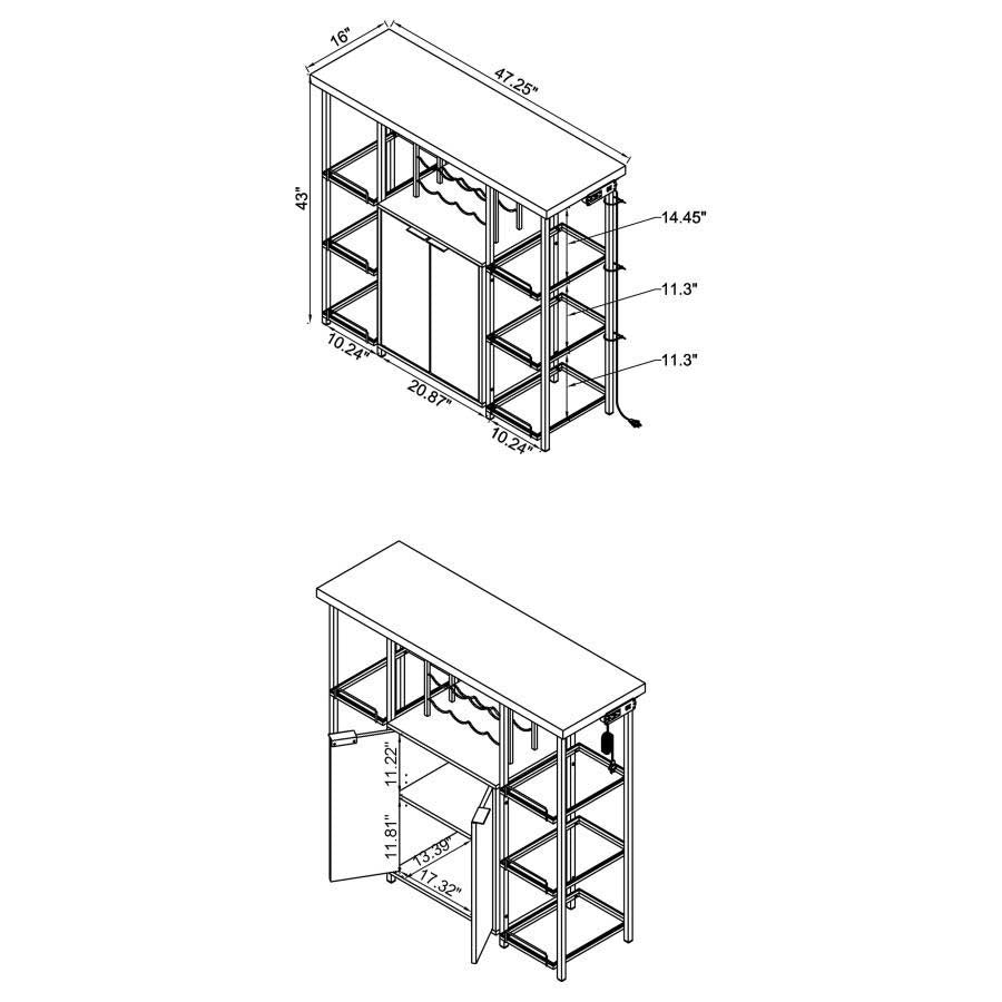 Gallimore 2-Door Bar Cabinet by Coaster