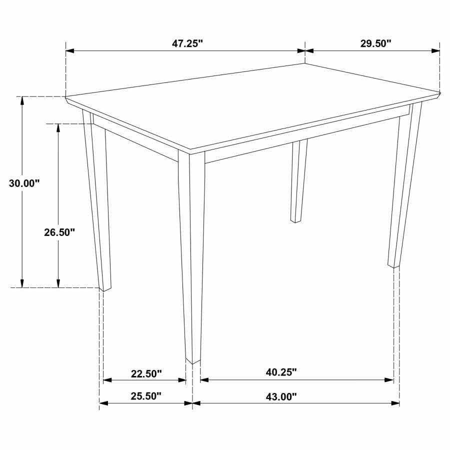 Gomez Dining Set (table and 4 chairs) by Coaster