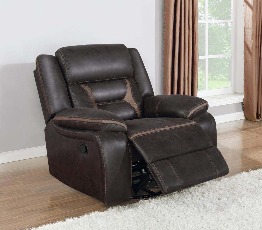 Greer Brown Swivel Glider Reclining Chair by Coaster