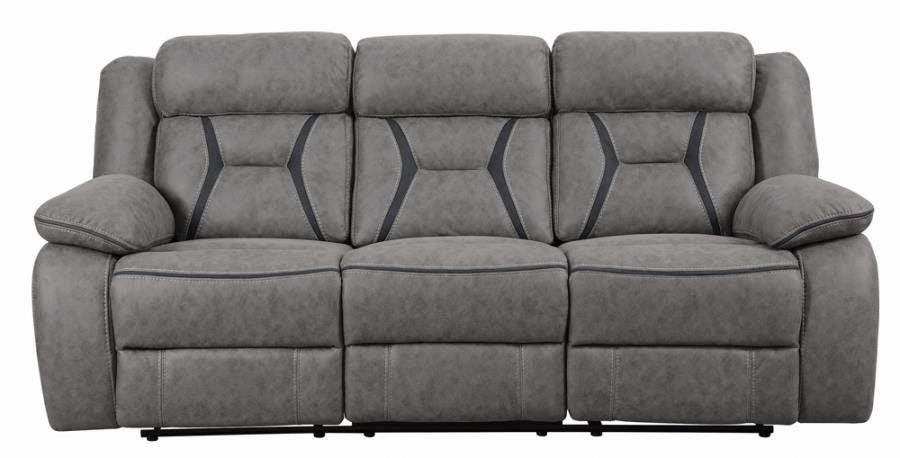 Higgins Grey Reclining Sofa by Coaster