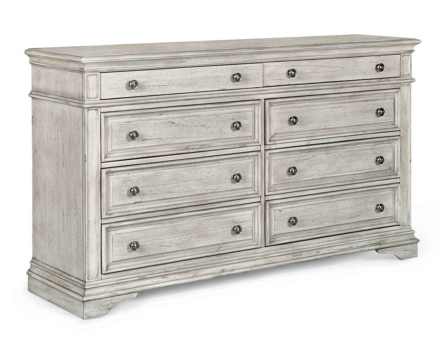 Highland Park Cathedral White Dresser with Mirror by Steve Silver