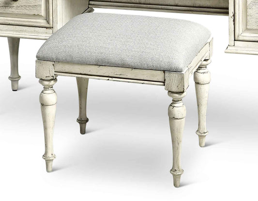 Highland Park Cathedral White Vanity Bench/Stool by Steve Silver