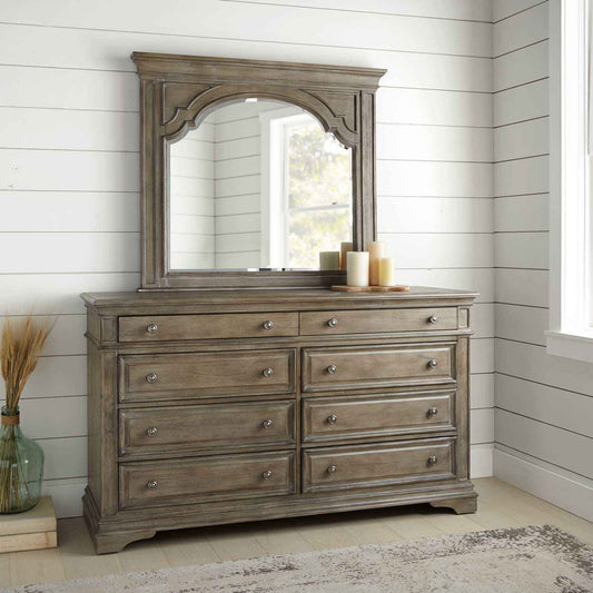 Highland Park Waxed Driftwood Dresser with Mirror by Steve Silver