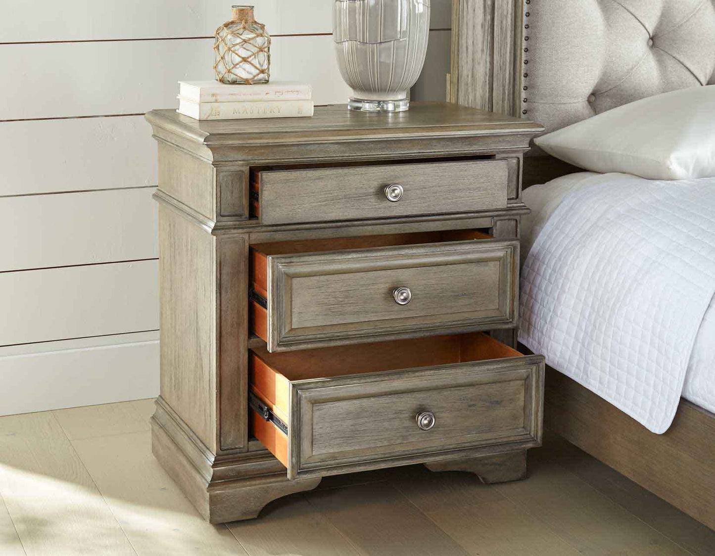 Highland Park Waxed Driftwood Nightstand by Steve Silver