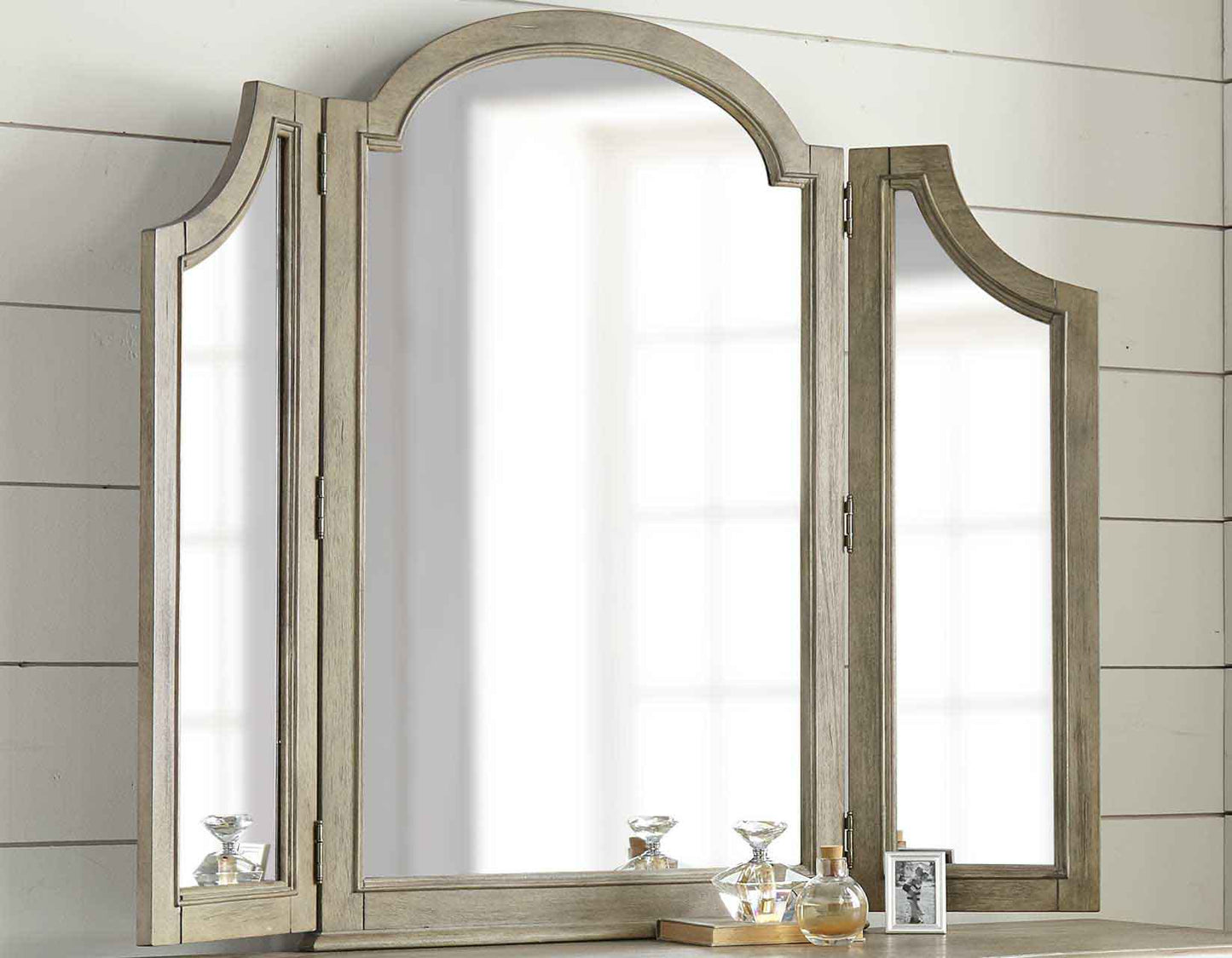 Highland Park Waxed Driftwood Vanity Mirror by Steve Silver