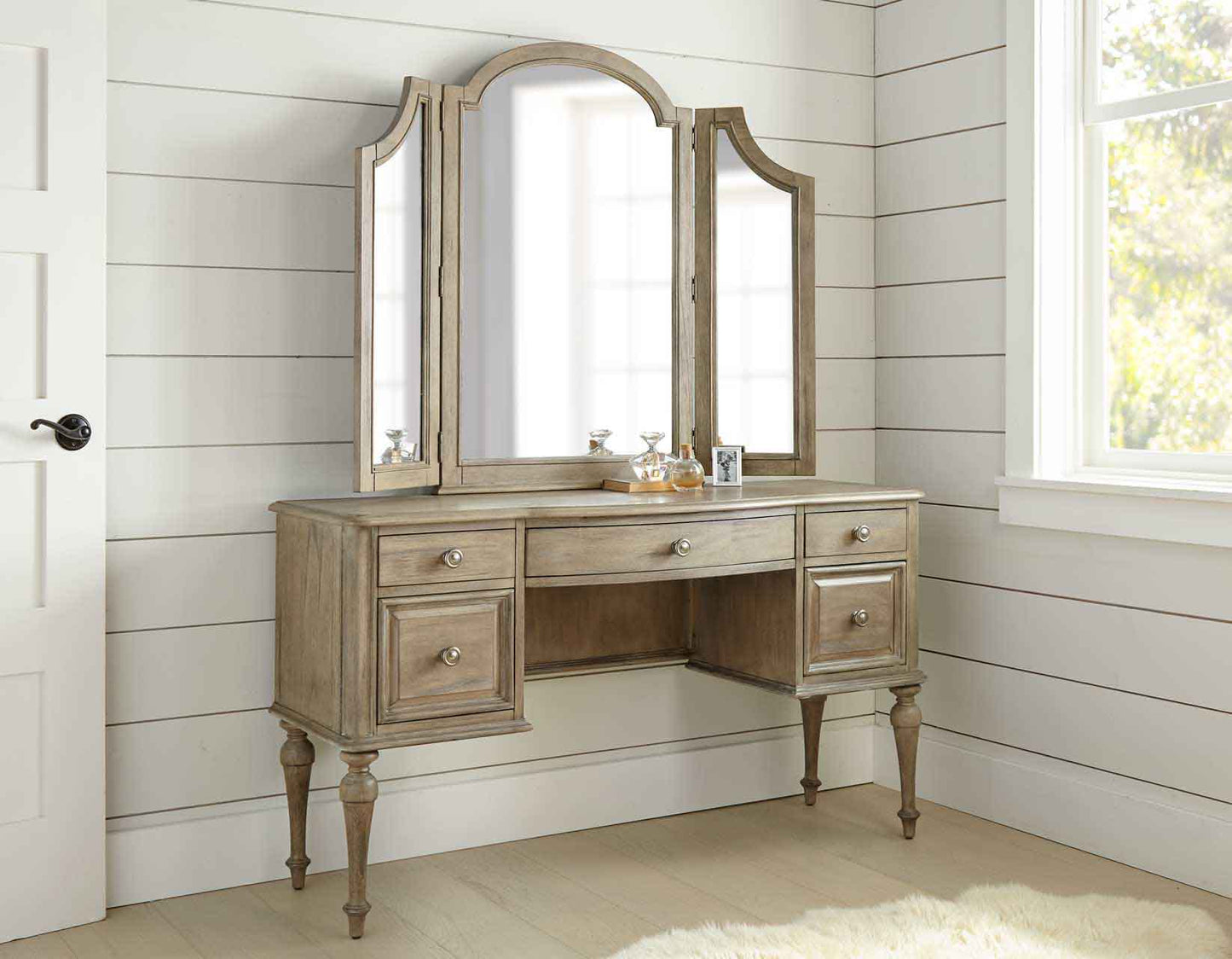 Highland Park Waxed Driftwood Vanity Mirror by Steve Silver