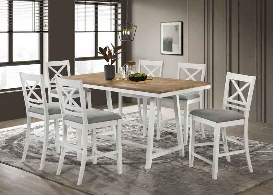 Hollis Counter Height Set (includes table and 6 chairs) by Coaster