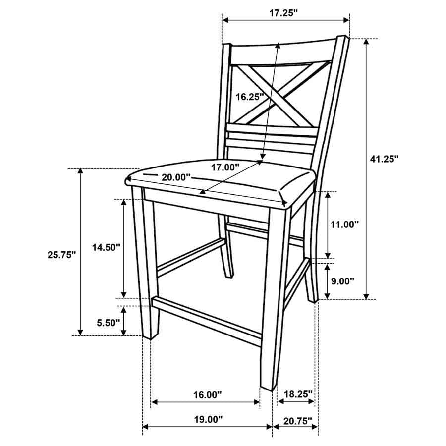 Hollis Counter Height Chairs (includes 2 chairs) by Coaster