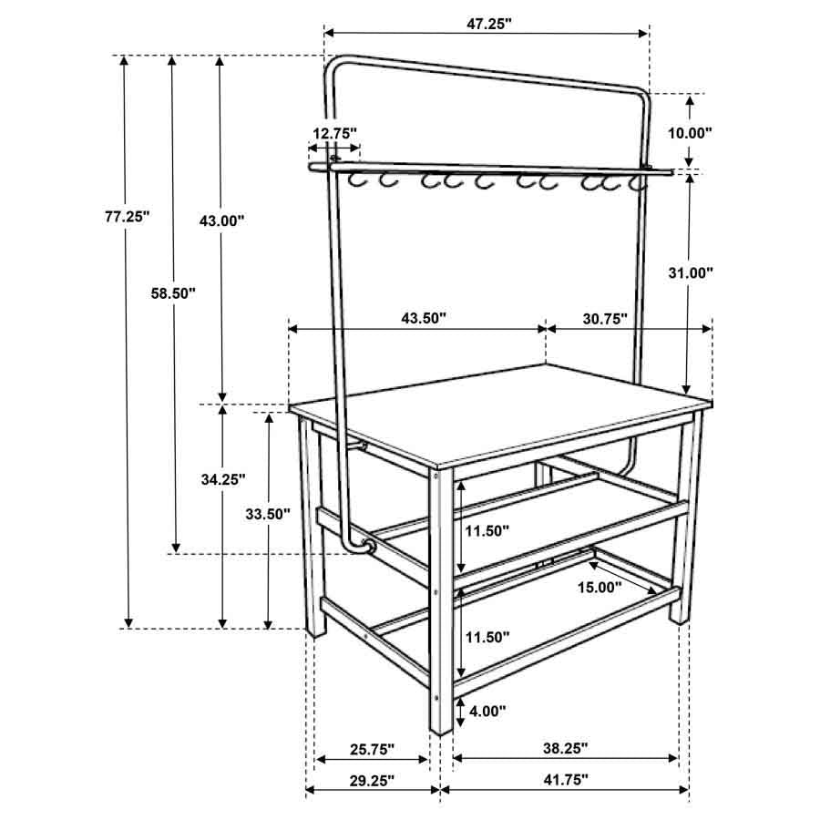 Hollis Kitchen Island Counter Height Table by Coaster