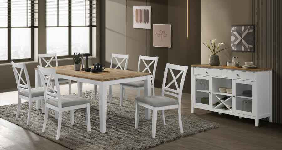 Hollis Dining Set (includes table and 6 chairs) by Coaster