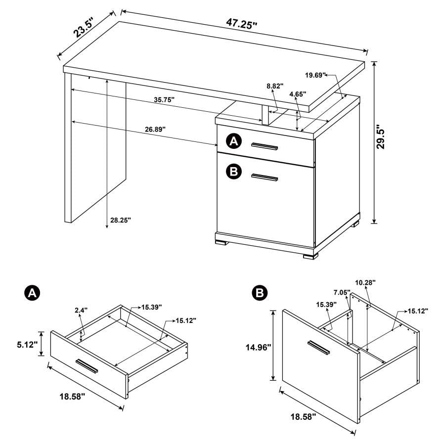 Irving White Computer Desk by Coaster