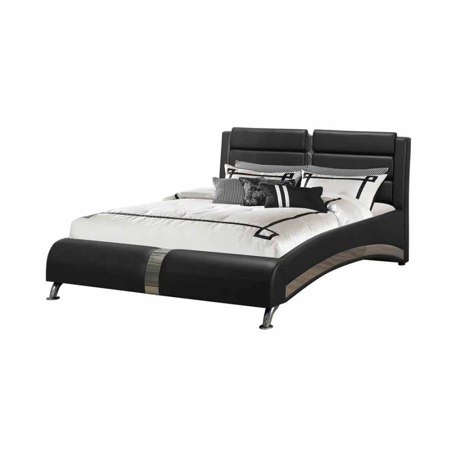 King Jeremaine Black Platform Bed Frame by Coaster